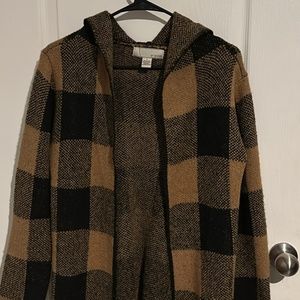 Hooded long sleeve jacket shawl